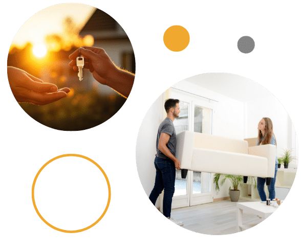 first home buyers couple moving couch